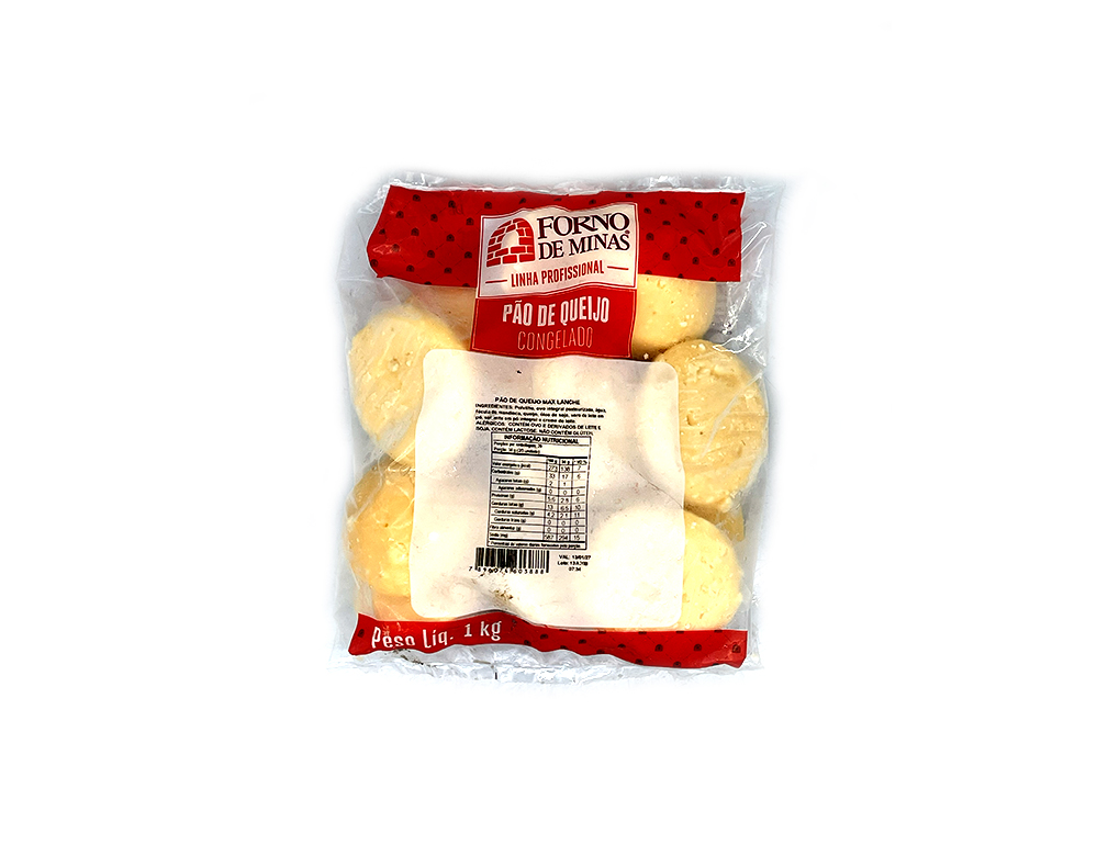 PÃO DE QUEIJO CONGELADO MAX LANCHE FORNO DE MINAS 1 KG (CX 10 PCT)